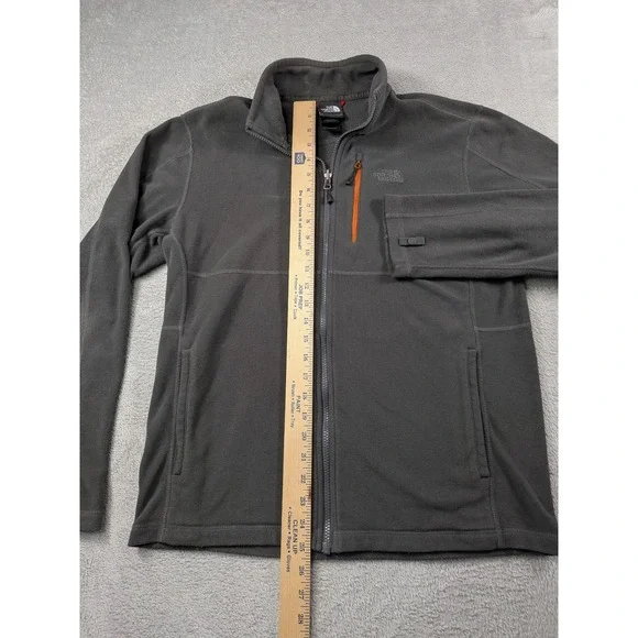 The North Face Mens Polartec Classic Full Zip Fleece Jacket Gray Orange Size M - Picture 6 of 11